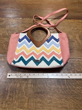 Relic chevron chevron-patterned Relic‎ Addy satchel  wooden top handles purse